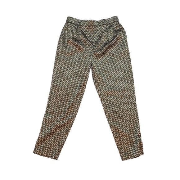 Anthropologie Womens Trousers Sz S Gold Black Dress Pants Slit Office Pull On - Picture 1 of 9